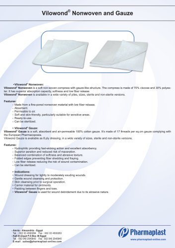 Vilowond Nonwoven and Gauze