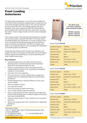 QSC Front Loading Datasheet