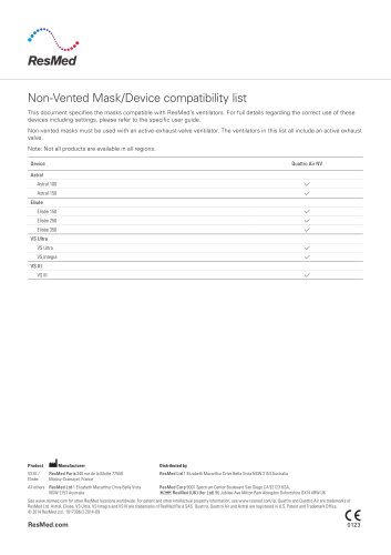 Non Vented Mask Device Compatibility