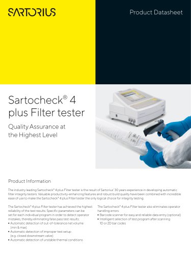 Sartocheck® 4 plus Filter tester