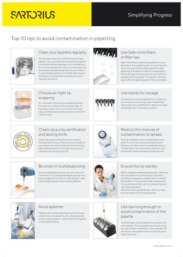 Top 10 tips to avoid contamination in pipetting