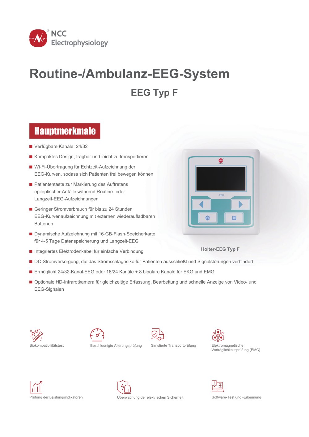 Routine Ambulatory EEG System Type F EEG-DE - NCC Medical