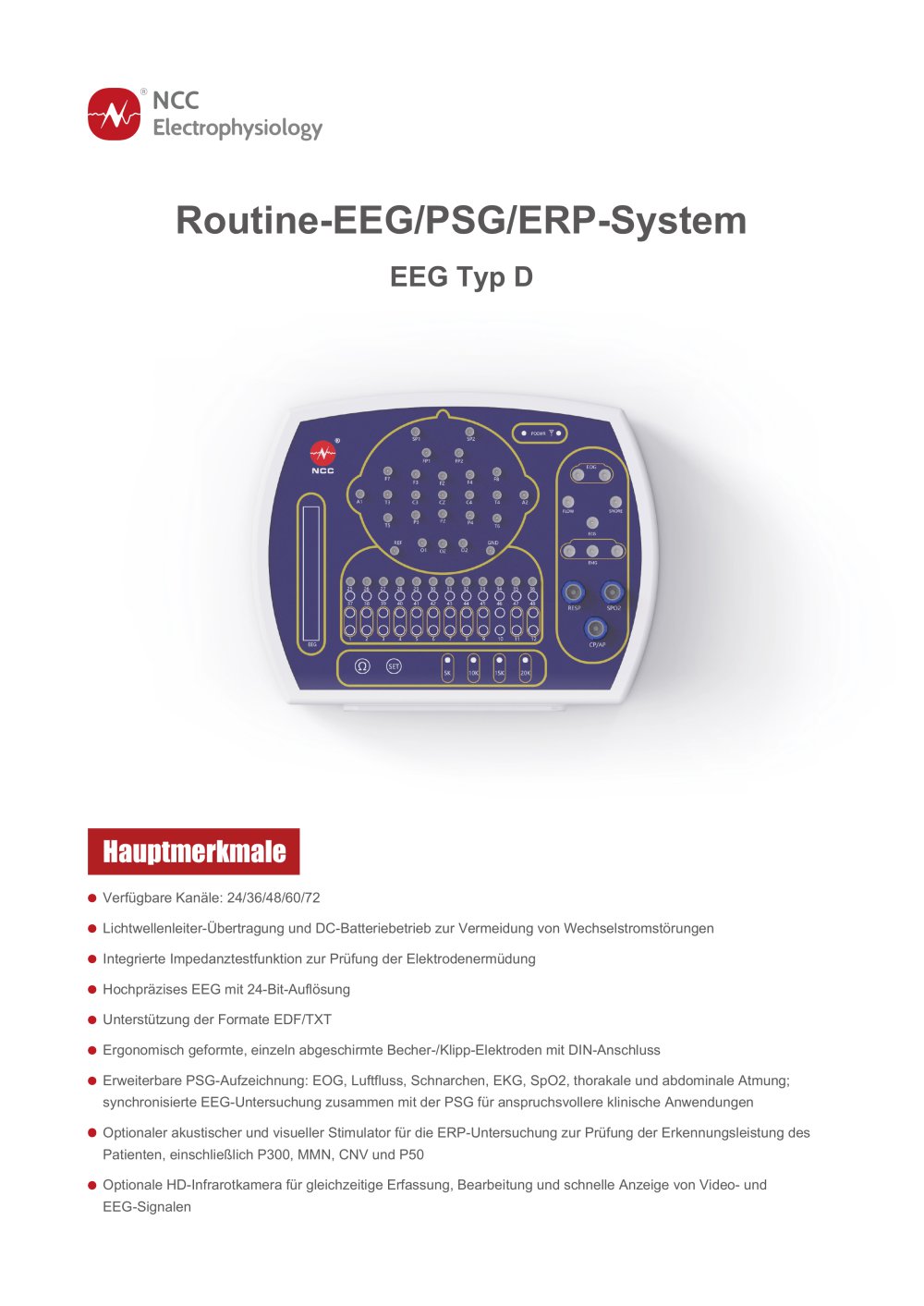 Routine EEG PSG ERP System TYPE D EEG_DE - NCC Medical