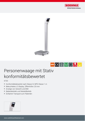 Personenwaage mit Stativ konformitätsbewertet