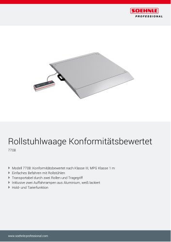 Rollstuhlwaage Konformitätsbewertet 7708