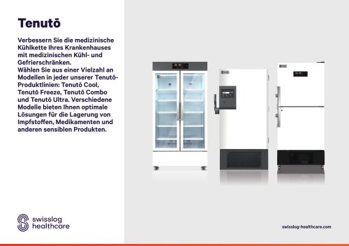 Tenuto - medizinische K&uuml;hl- und Gefrierschr&auml;nke