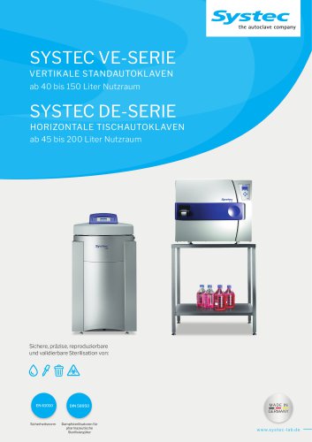 Systec DE-Serie/Systec VE-Serie Autoklaven
