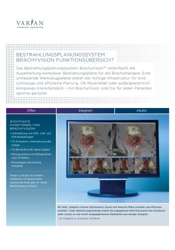 BESTRAHLUNGSPLANUNGSSYSTEM BRACHYVISION FUNKTIONSÜBERSICHT