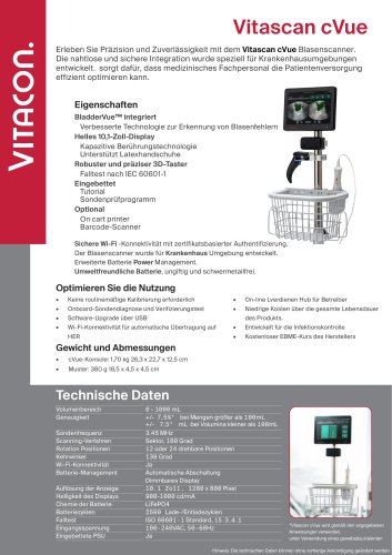 Vitascan cVue technical data