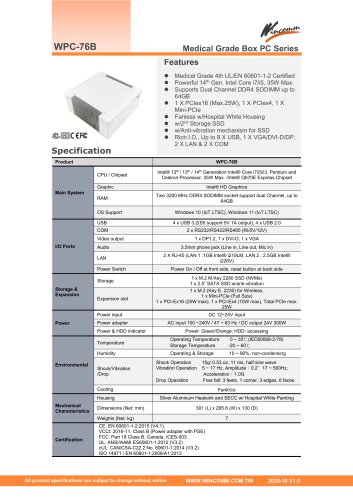 Wincomm WPC-76B Data Sheet v1.0