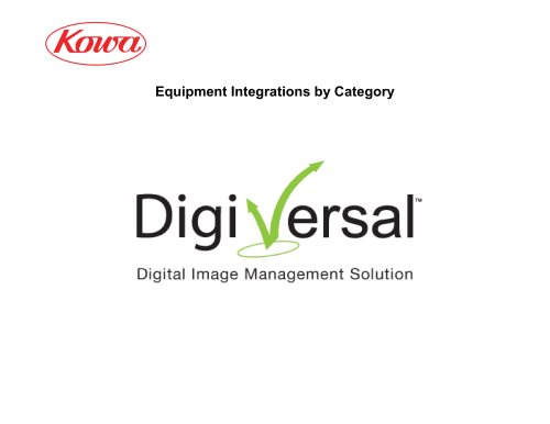 Digiversal Equipements Integrations by Category