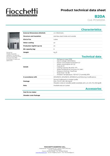 Icemaker cube ice B20A