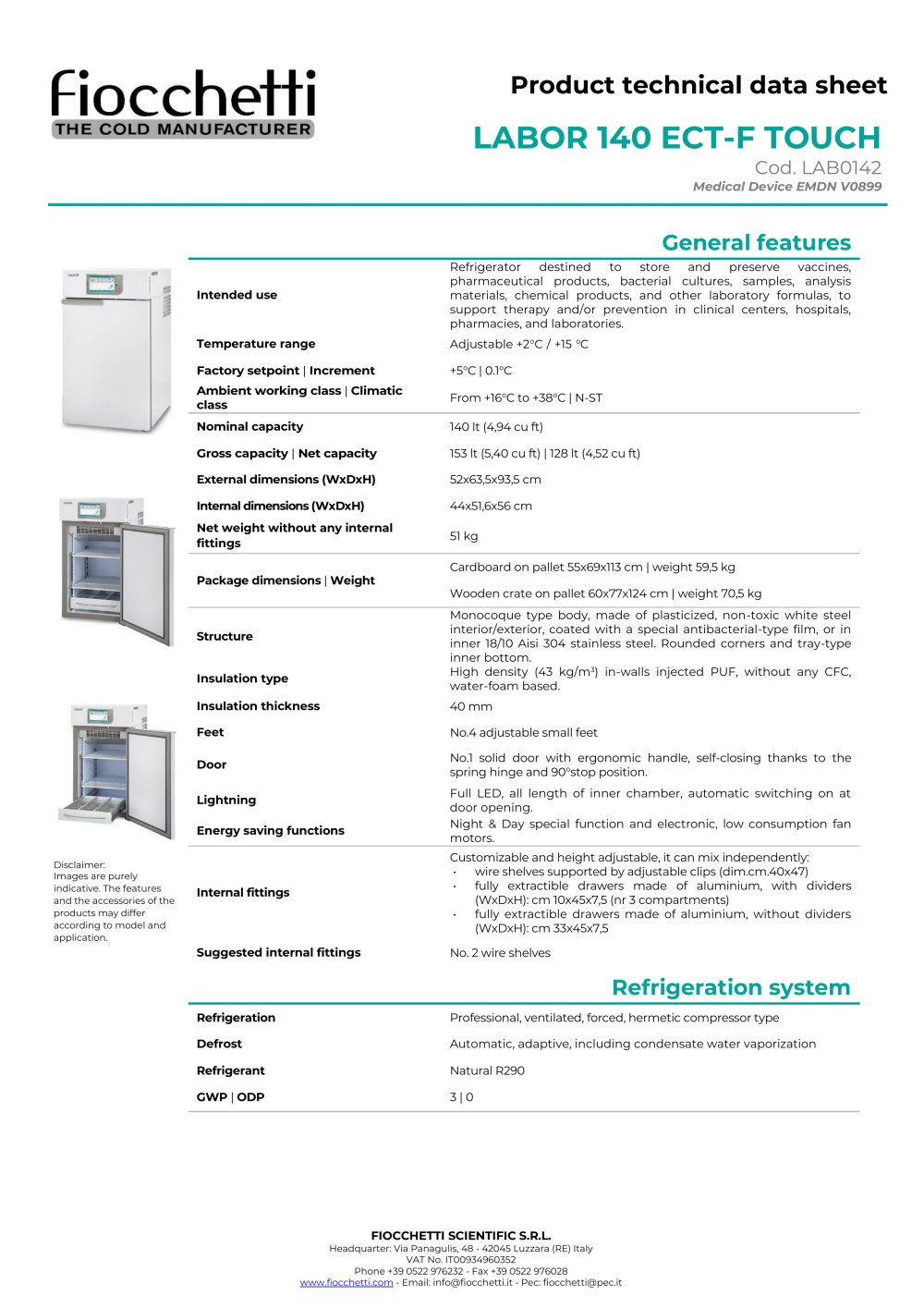 LABOR 140 ECT-F TOUCH - Fiocchetti Scientific