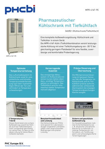 2018 MPR-414F-PE Pharmazeutischer Kühlschrank mit Tiefkühlfach