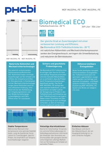 Biomedical ECO-Tiefkühlschränke bis –30 °C