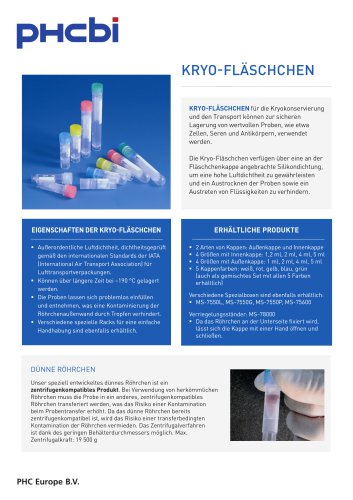 Cryogenic Vials Brochure