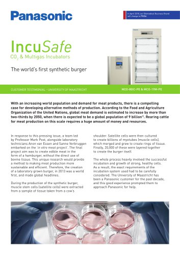 IncuSafe Incubators Customer Testimonial - The world’s first synthetic burger, University of Maastricht,NL