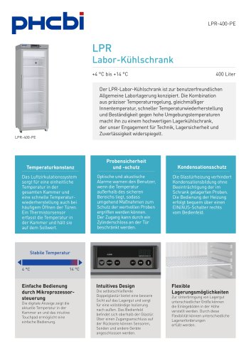 LPR-400-PE Labor-Kühlschrank