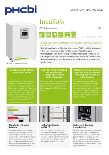 MCO-171AICD / MCO-171AICUVD - CO2-Inkubator