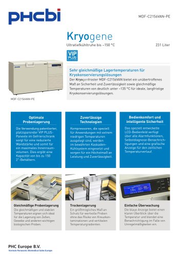 MDF-C2156VAN-PE Ultratiefkühltruhe bis –150 °C