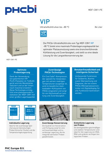 MDF-C8V1-PE Ultratiefkühltruhen bis –80 °C