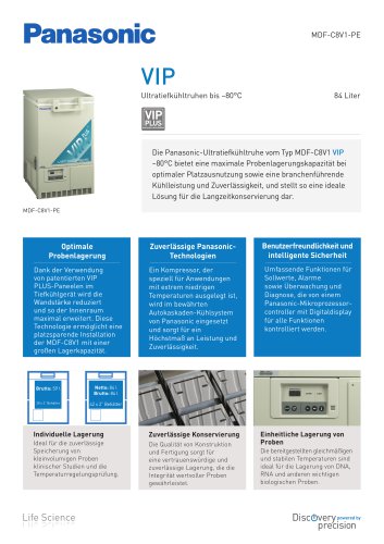 MDF-C8V1 VIP Ultratiefkühltruhen bis –80 °C