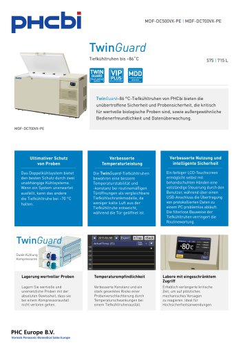 MDF-DC500/700VX-PE Tiefkühltruhen bis –86˚C