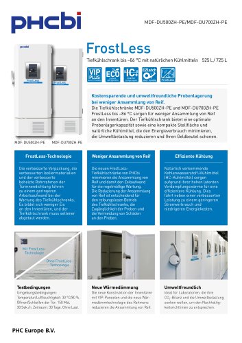 MDF-DU500ZH-PE / MDF-DU700ZH-PE - FrostLess Ultratiefkühlgeräte (-86°C)