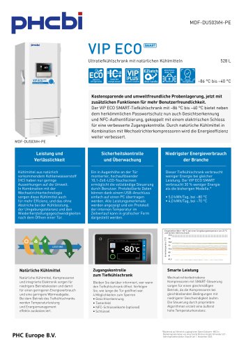 MDF-DU503VH-PE - VIP ECO SMART ULT Tiefkühlschränke (–86 °C)