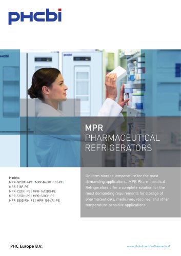 MPR Pharmaceutical Refrigerators Brochure