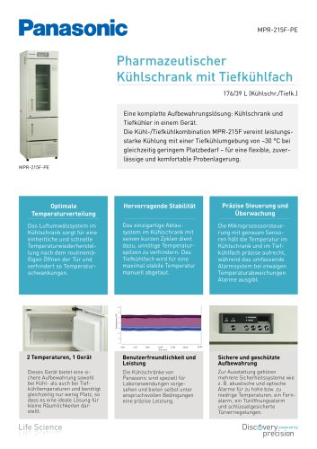 Panasonic - MPR-215F-PE Pharmazeutischer Kühlschrank mit Tiefkühlfach