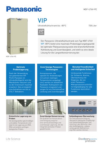 VIP Ultratiefkühlschrank bis –85 °C MDF-U76V-PE