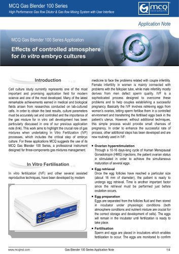 Effects of controlled atmosphere for in vitro embryo cultures