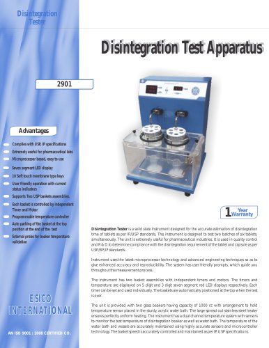 Disintegration Test Apparatus 2901