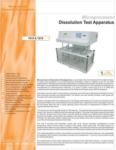 Dissolution Test Apparatus 1918 & 1916