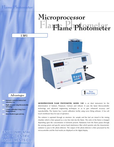 Microprocessor Flame Photometer - 1381