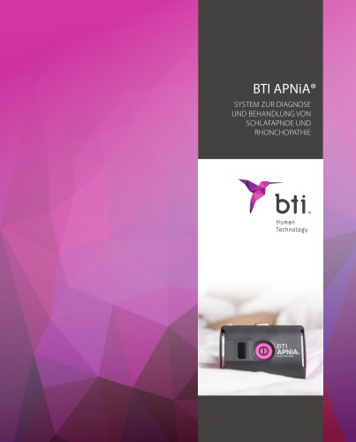 BTI Apnia® - System zur Diagnose und Behandlung von Schlafapnoe und Rhonchopathie