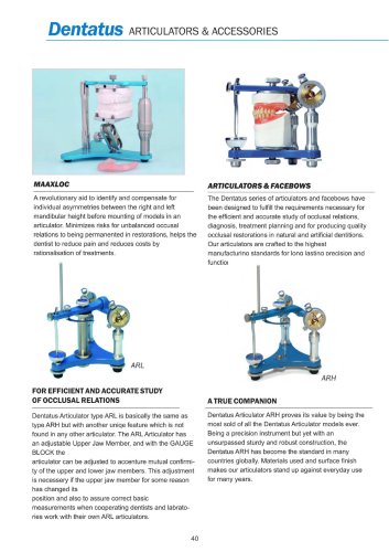 Articulator Product Range