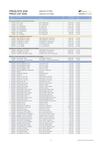 Preisliste 2026