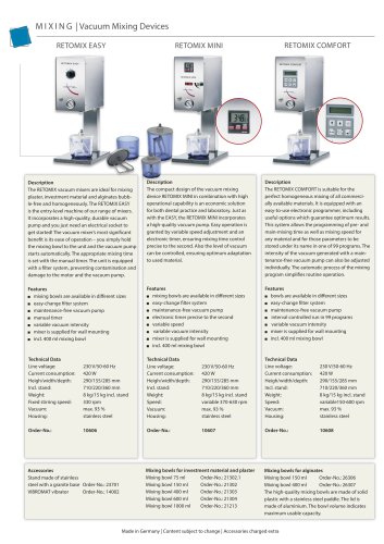 RETOMIX Mixing Devices