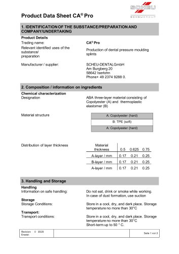 Product Data Sheet CA® Pro