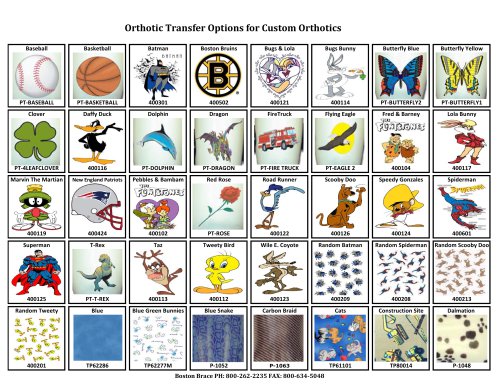 Orthotic Transfer Options for Custom Orthotics