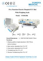 YFD5638K(II)  Five Function Electric Hospital ICU Bed With Weighing Scale