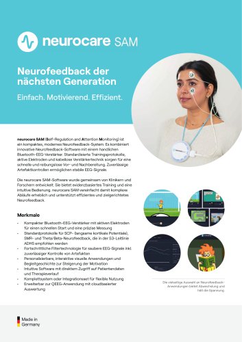 Produktblatt neurocare SAM - Neurofeedback