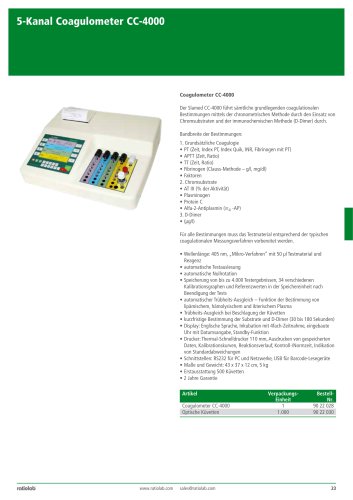 Kanal Coagulometer CC-4000