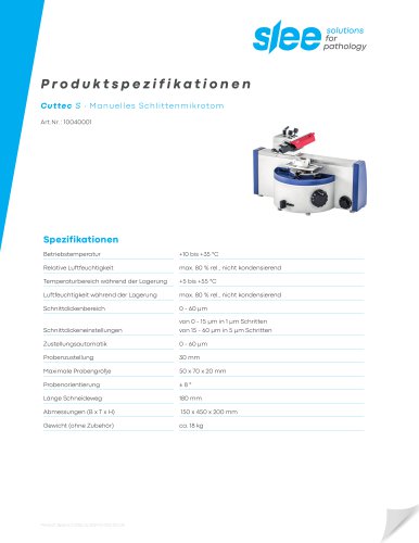 Cuttec S ∙ Manuelles Schlittenmikrotom