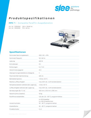 MPS P I ∙ Kompakte Paraffin-Ausgießstation