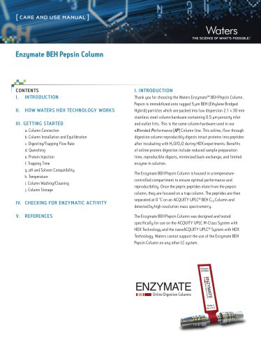 Enzymate BEH Pepsin Columns