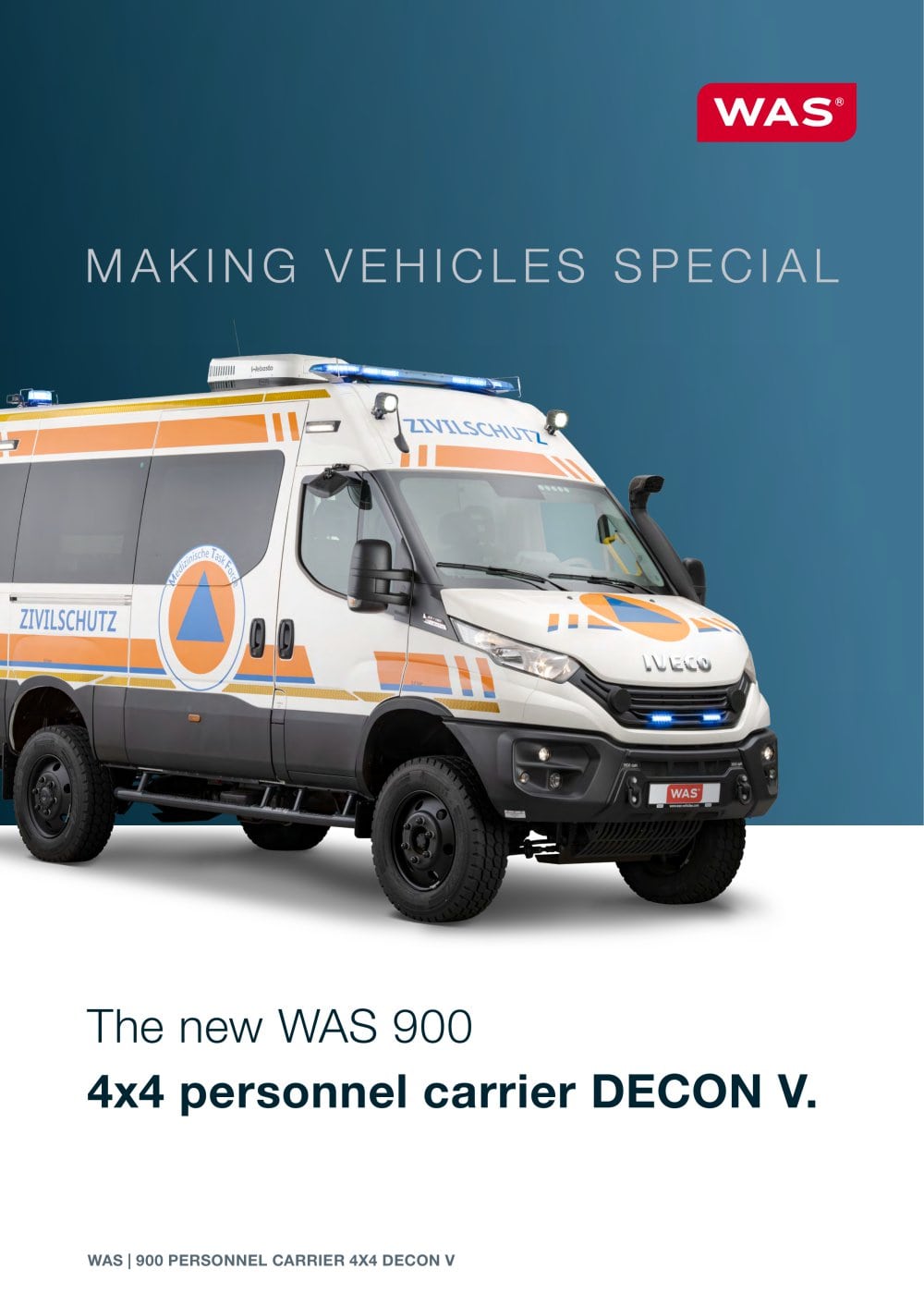 The new WAS 900 4x4 personnel carrier DECON V - WAS - Wietmarscher Ambulanz- und Sonderfahrzeug