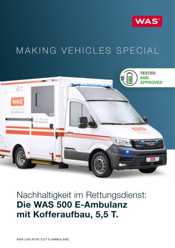 Die WAS 500 E-Ambulanz mit Kofferaufbau 5,5 T